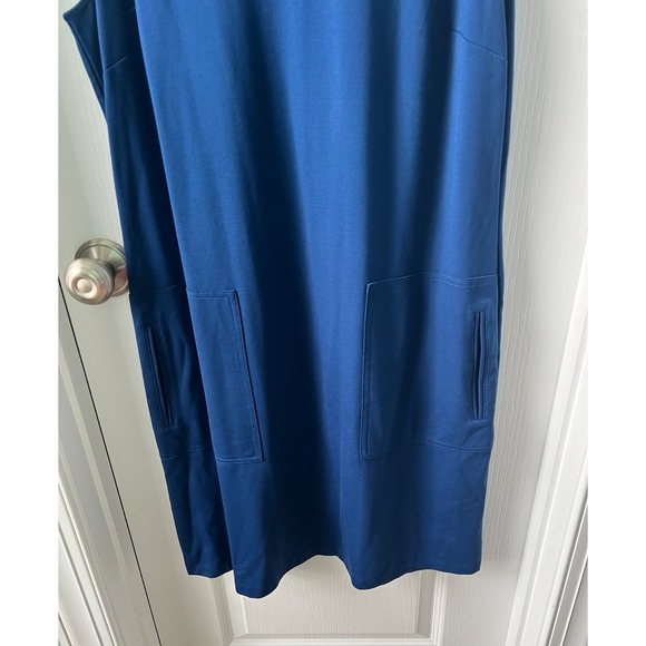 Brooks Brothers 346 Womens Dress Blue Sleeveless Pockets Shift Casual Size L - Picture 2 of 6